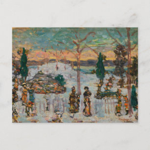 Postal Nieve en abril por Maurice Prendergast, Arte Vinta