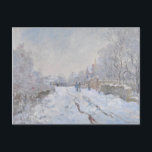 Postal Nieve en Argenteuil (por Claude Monet)<br><div class="desc">Este diseño presenta una imagen de un famoso cuadro de óleo sobre lienzo del impresionista francés Claude Monet (1840-1926). Su título es "Nieve en Argenteuil" (o, en el francés original, "Rue sous la neige, Argenteuil"). Es la más grande de no menos de dieciocho obras pintadas por Monet de su comuna...</div>
