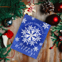 Postal Nieve en blanco azul