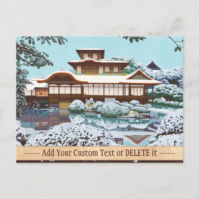 Postal Nieve en el templo Hiunkaku paisaje japonés de inv (Anverso)