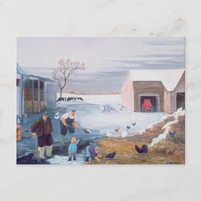 Postal Nieve en la granja (Anverso)