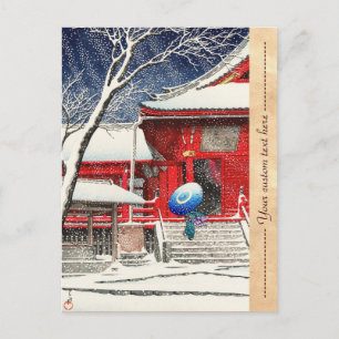 Postal Nieve Kawase Hasui en arte Ueno Kiyomizudo hanga