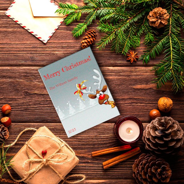 Postal Nieve rudolph de árbol de Navidad (Subido por el creador)