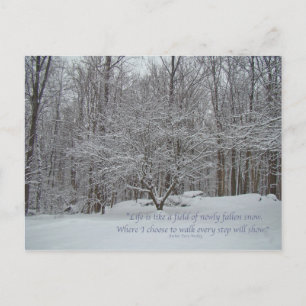 Postal Nieve sobre la citación del árbol Dogwood Denis Wa