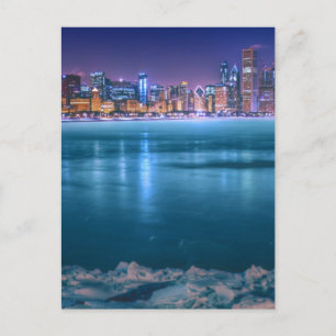 Postal Nieve y hielo abundan en el lago Michiga en el Árt