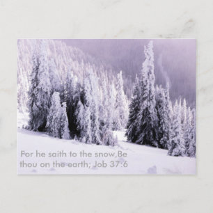 Postal Nieve y verso biblial