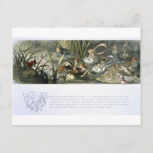 Postal Nieves y Fe del Agua, ilustracion de