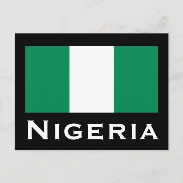 Postal Nigeria con bandera nigeriana (África Occidental) (Anverso)