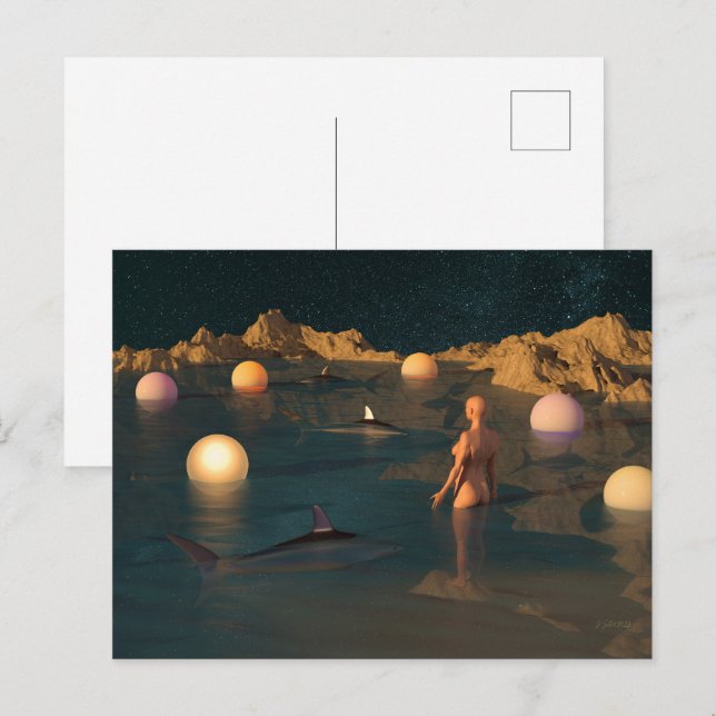 Postal Night Swimming (Anverso / Reverso)