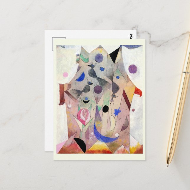 Postal Nightingales persas de Paul Klee, arte abstracto (Anverso/Reverso In Situ)