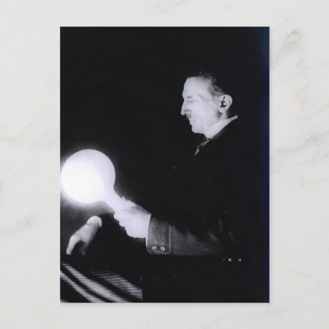 Postal Nikola Tesla alrededor de 1898. (Anverso)