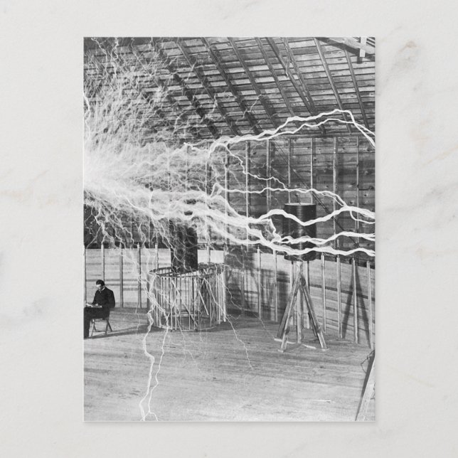 Postal Nikola Tesla Electricidad (Anverso)