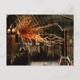 Postal Nikola Tesla Man of Mystery Color Redux
