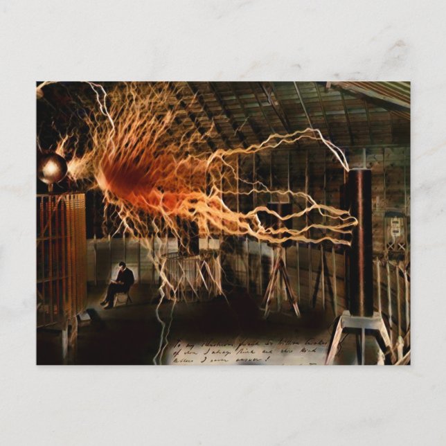 Postal Nikola Tesla Man of Mystery Color Redux (Anverso)