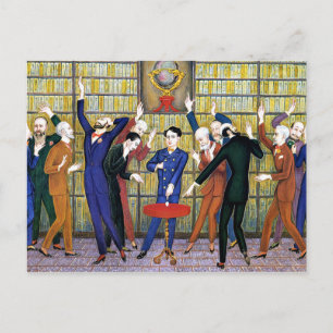 Postal Nils von Dardel - El huevo de Colón