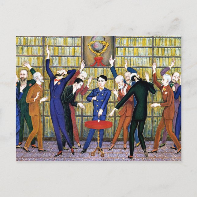 Postal Nils von Dardel - El huevo de Colón (Anverso)