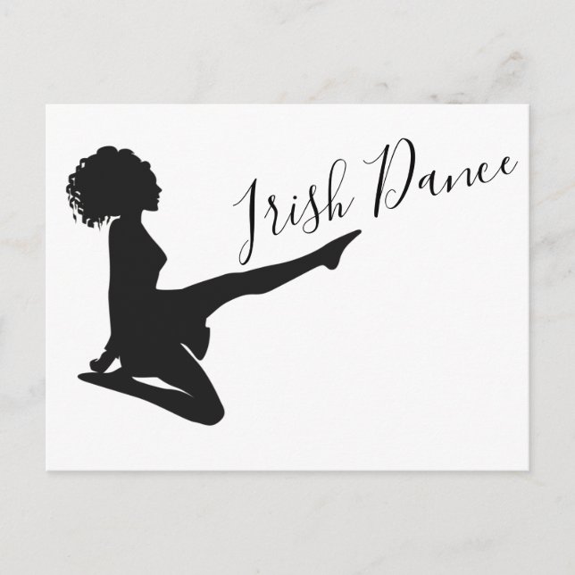 Postal Niña Bailarina Irlandesa Zapato Blando Baile Negro (Anverso)