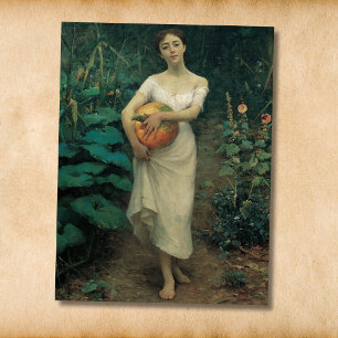 Postal Niña con calabaza Zonaro 1889