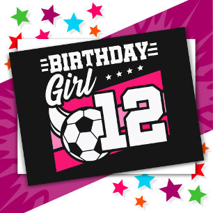 Postal Niña de 12 años cumpleaños fútbol soccer