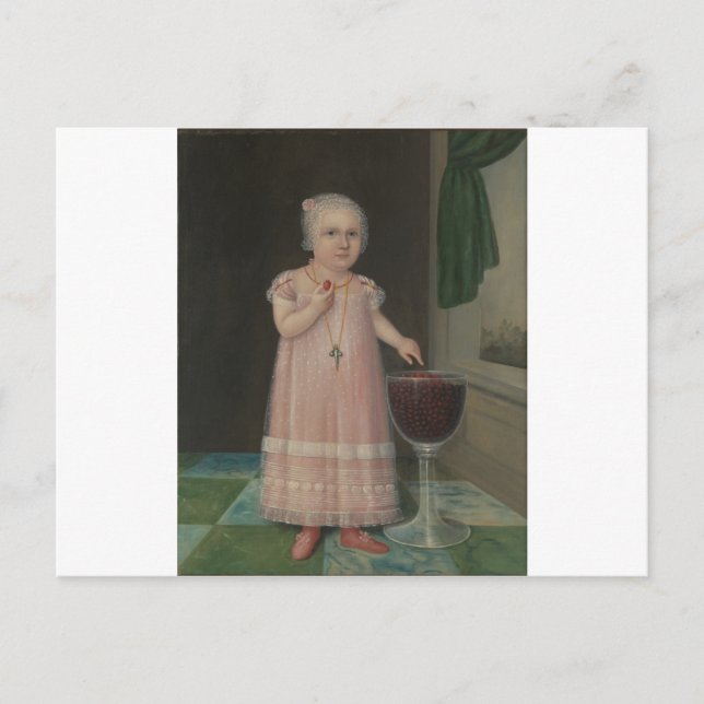 Postal Niña Escandalosa come dulce (Anverso)