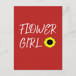 Postal Niña flor girasol 