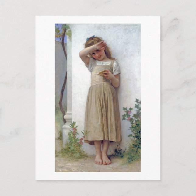 Postal Niña pequeña, Bouguereau (Anverso)