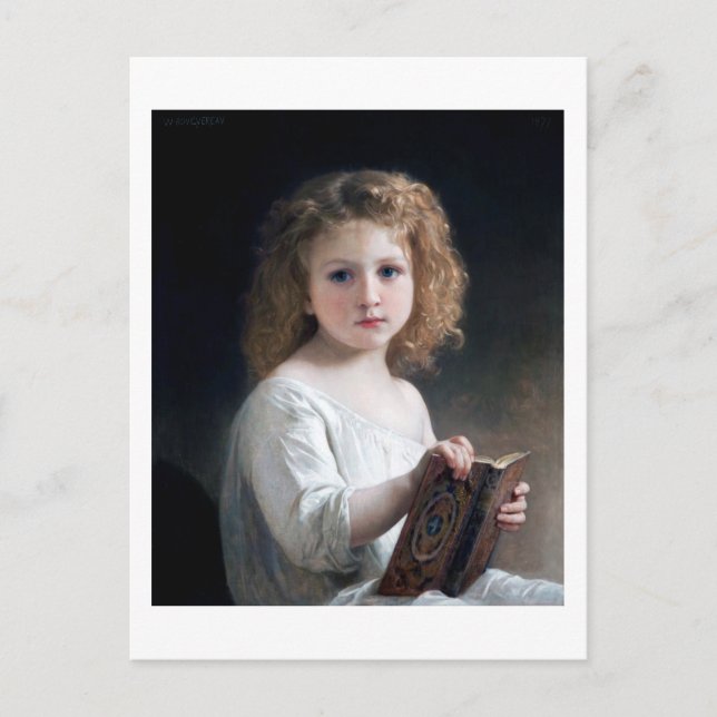 Postal Niña pequeña, Bouguereau (Anverso)