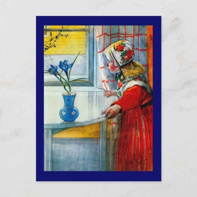 Postal Niña pequeña con iris azul (Anverso)