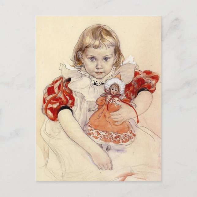 Postal Niña pequeña con muñeca 1897 (Anverso)