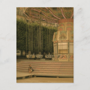 Postal Niña pequeña en la feria