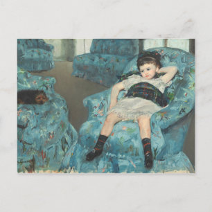 Postal Niña pequeña en un sillón azul, 1878 (oi)