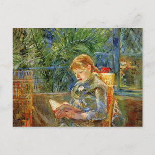 Postal Niña pequeña leyendo por Berthe Morisot