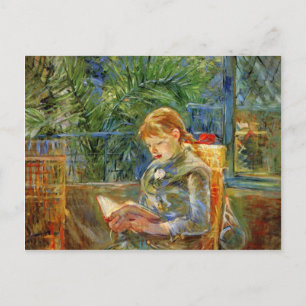 Postal Niña pequeña leyendo por Berthe Morisot