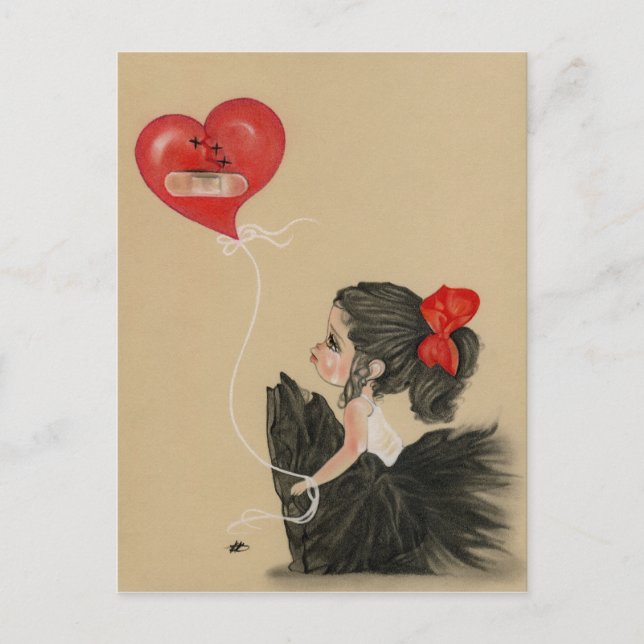 Postal Niña personalizado triste y desgarradaPostcard (Anverso)