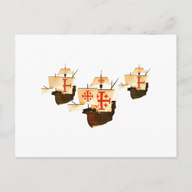 Postal Nina Pinta y Santa María (Anverso)