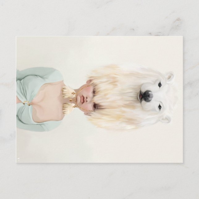 Postal niña portadora de cebos (Anverso)