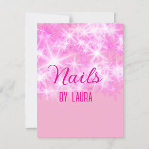 Postal Niñas purpurinas rosadas y nails añaden nombre a s