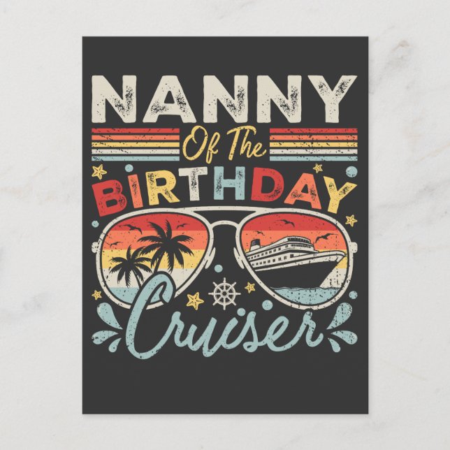 Postal Niñera de la Vacación del Crucero de Cumpleaños (Anverso)