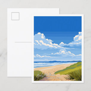 Postal Ninety Mile Beach New Zealand Travel ilustracion