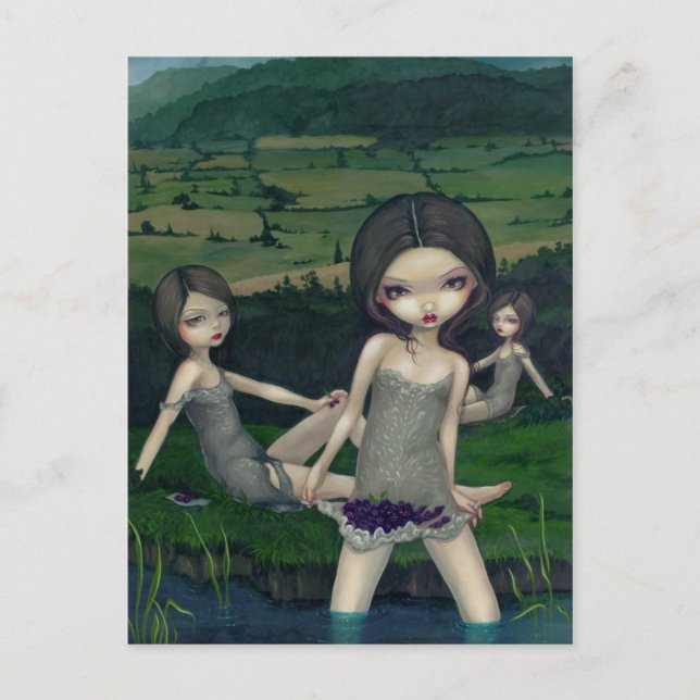 Postal "Ninfas coleccionando bayas" (Anverso)