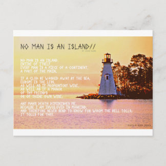 Postal Ningún hombre es una isla, de John Dunne.