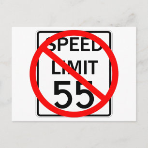Postal Ningún Rótulo del límite de velocidad de 55 mph