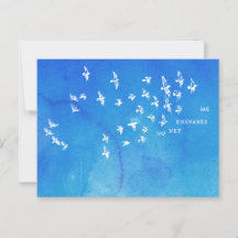 "Ninguna red me ensaña" + pájaros (blanco sobre az