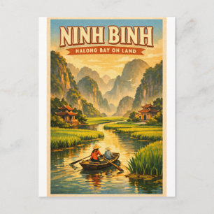 Postal Ninh Binh, Vietnam, en un clásico viaje retro