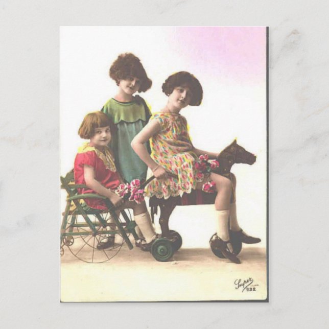 Postal niñitas vintage (Anverso)
