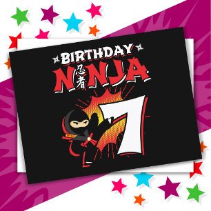 Postal Ninja de Cómic de 7 Años Cumpleaños 7