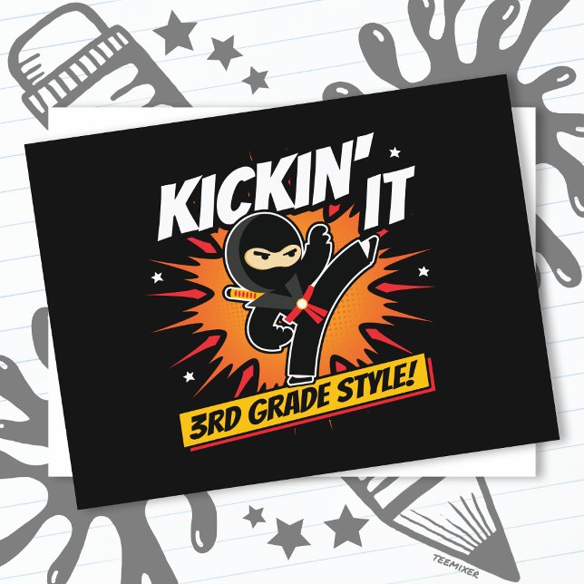 Postal Ninja Kick de 3er grado vuelve a la escuela (Subido por el creador)