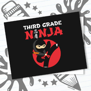 Postal Ninja Kick de 3er grado vuelve a la escuela