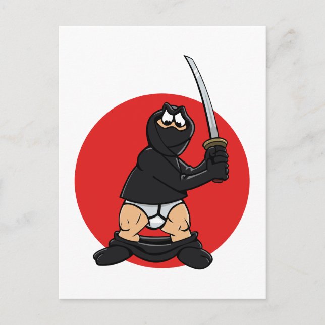 Postal Ninja mala día (Anverso)