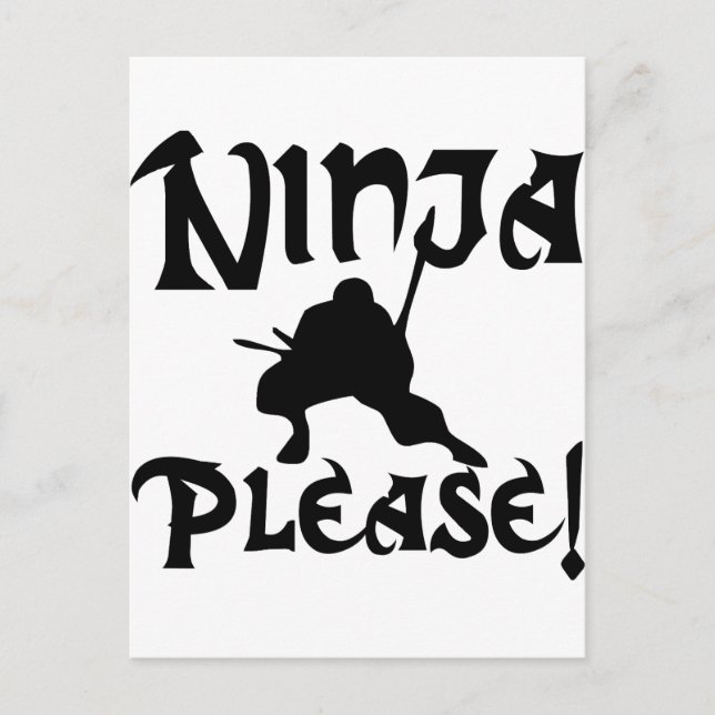 Postal ¡Ninja, por favor! (Anverso)